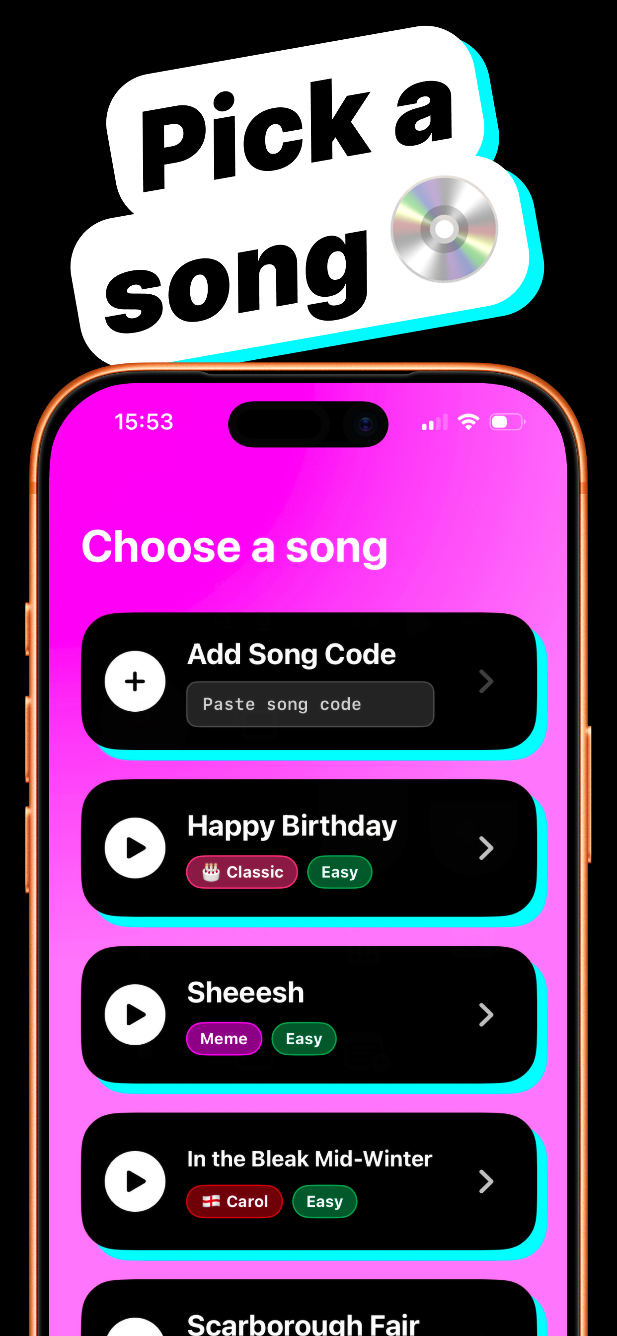 Howli song picker with built-in song choices